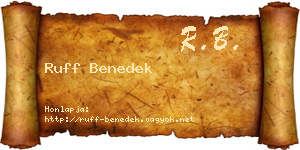 Ruff Benedek névjegykártya